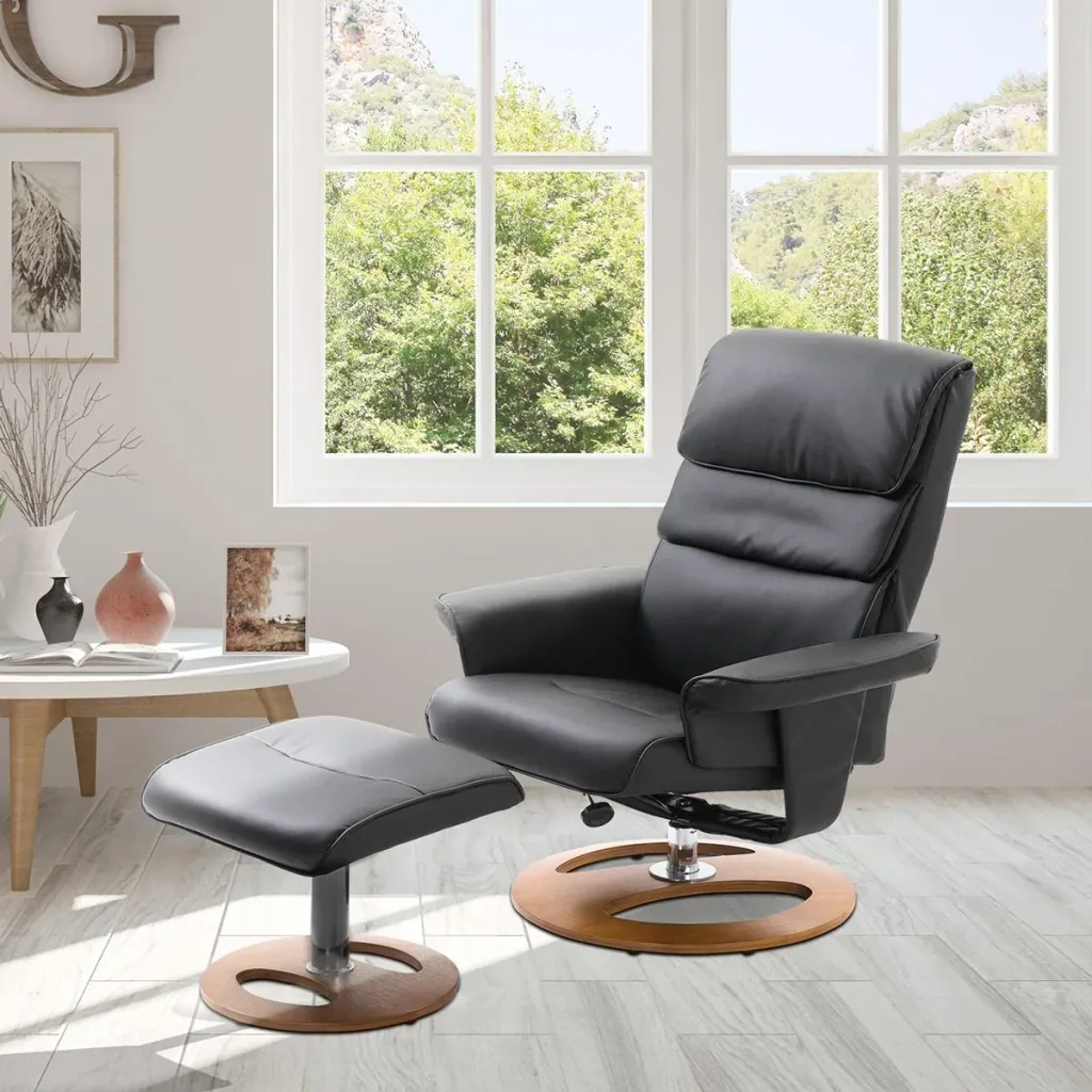 TV armchair with stool black
