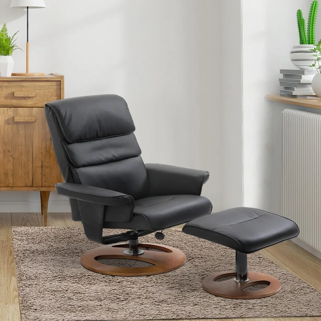 TV armchair with stool black