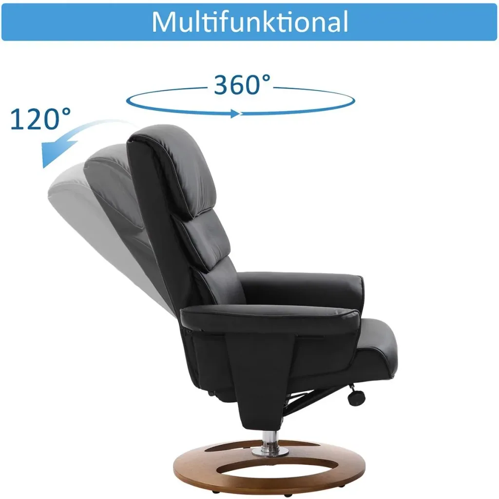 TV armchair with stool black