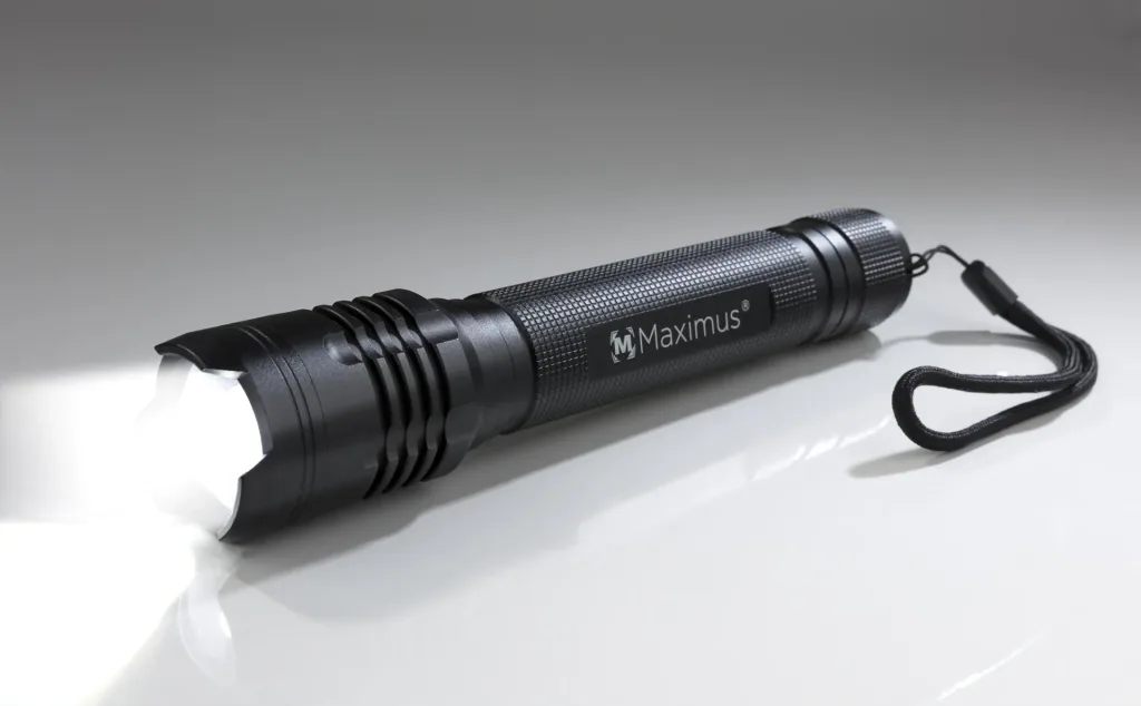 High-power LED flashlight, black