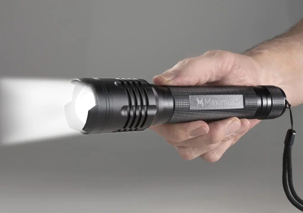 High-power LED flashlight, black