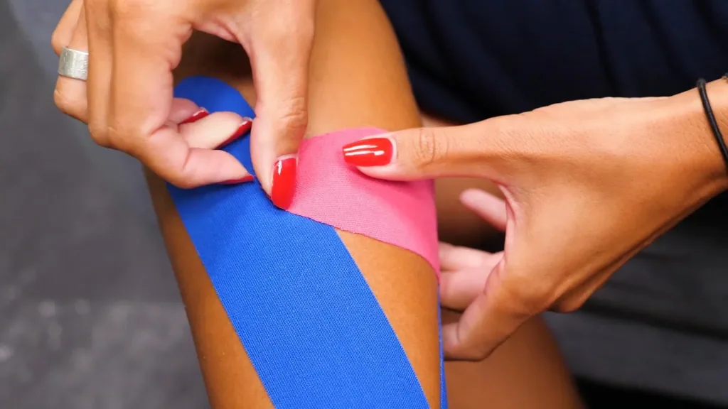 Kinesio tape, physio tape, turquoise/dark blue/pink, 3-piece