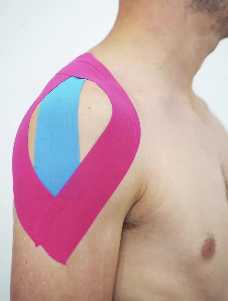 Kinesio tape, physio tape, turquoise/dark blue/pink, 3-piece