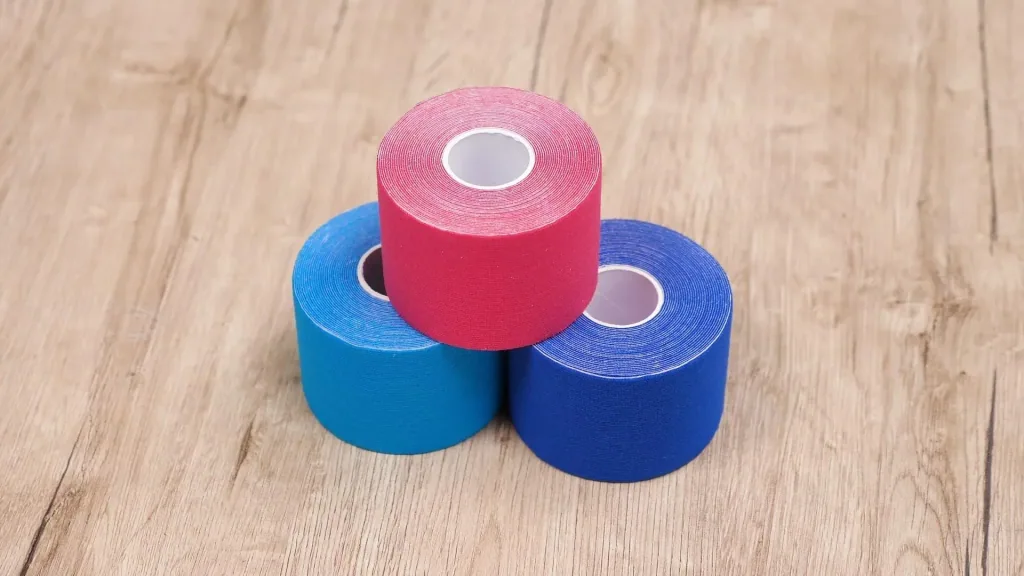 Kinesio tape, physio tape, turquoise/dark blue/pink, 3-piece