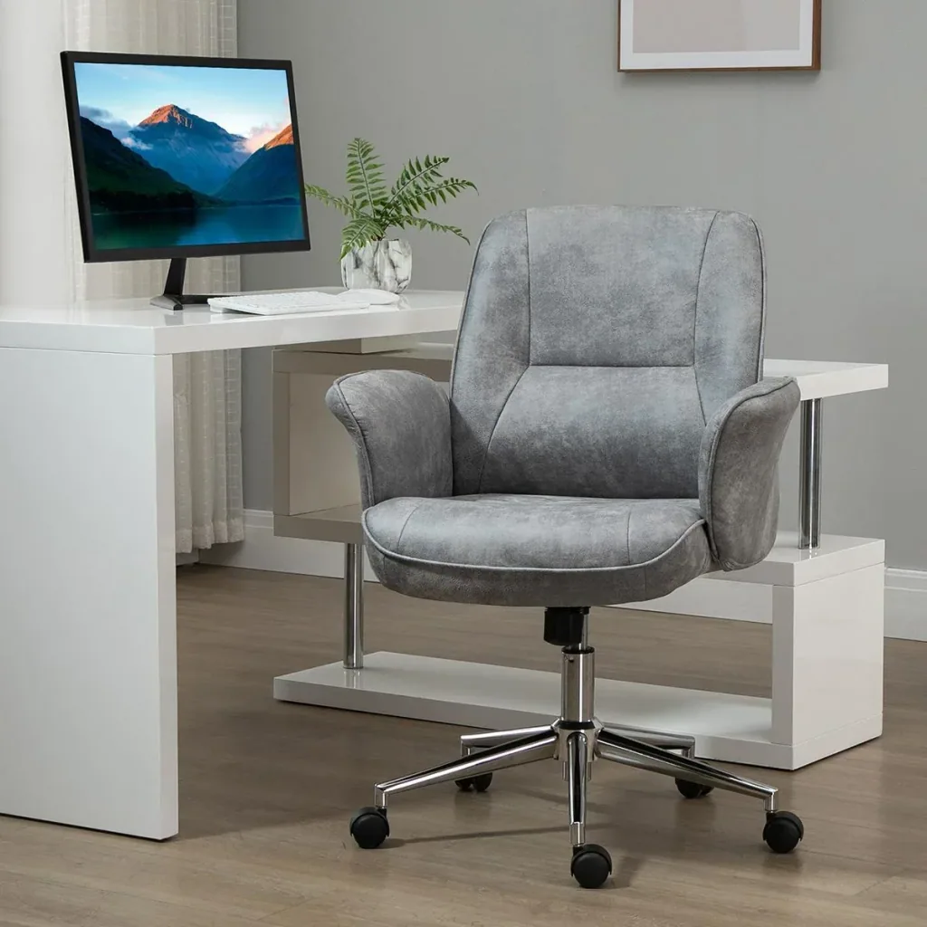 Office chair, desk chair, swivel chair, home office chair with rocker function, height-adjustable, ergonomic, 360° swivel wheels