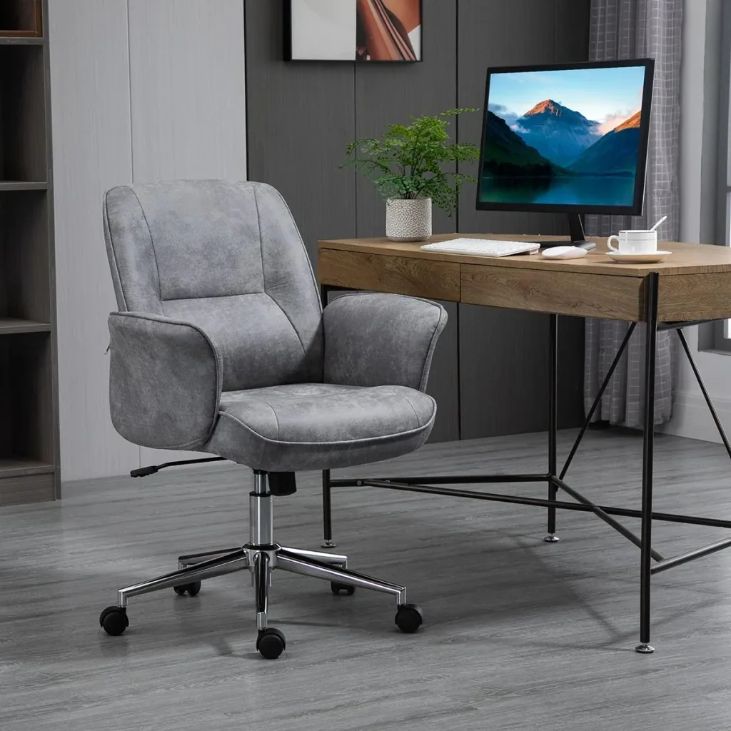 Office chair, desk chair, swivel chair, home office chair with rocker function, height-adjustable, ergonomic, 360° swivel wheels