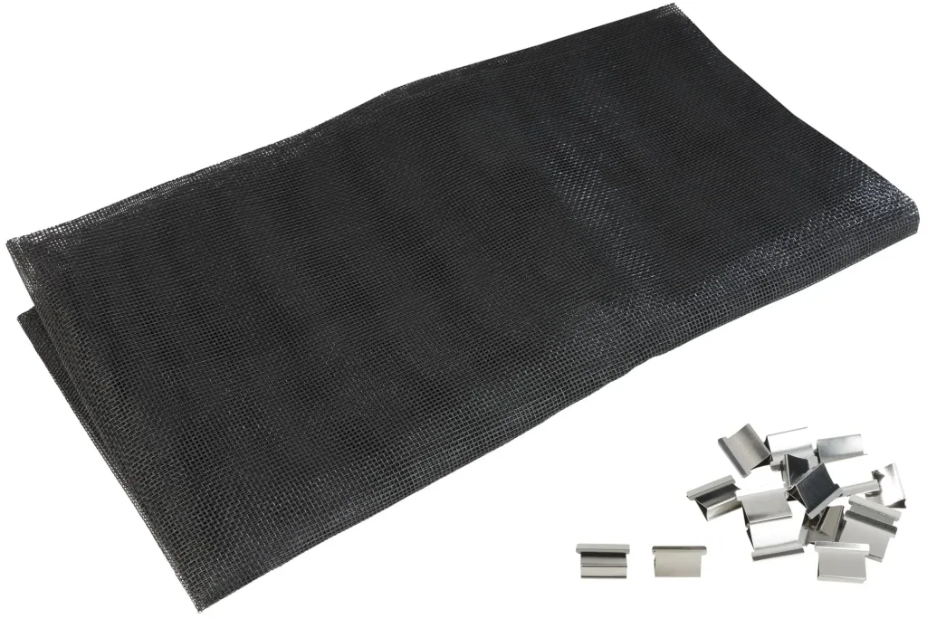 Dirt and small animal deflectors for light shafts, fiberglass fabric
