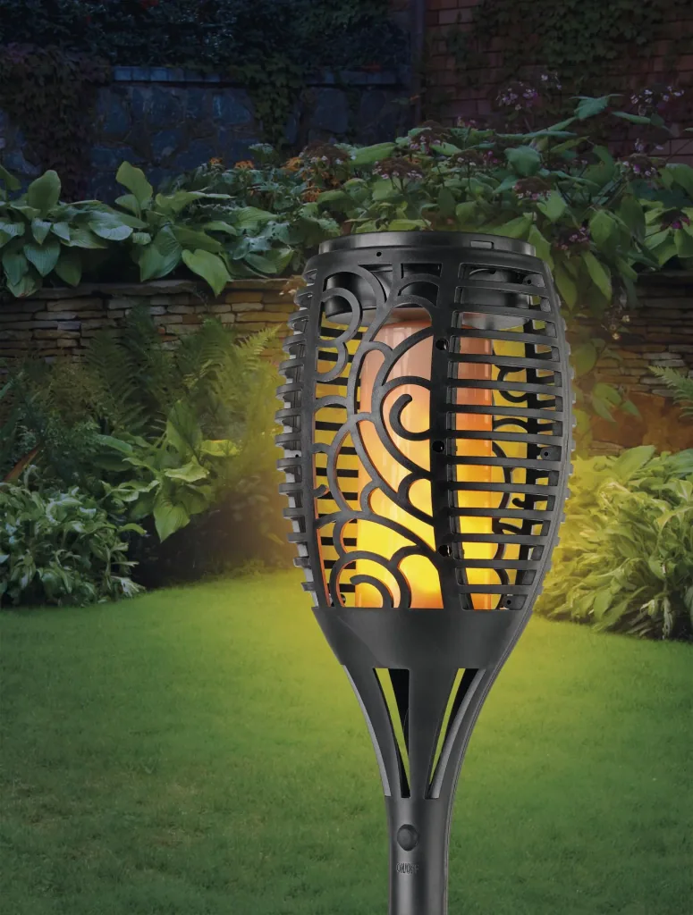 LED torch with flame effect