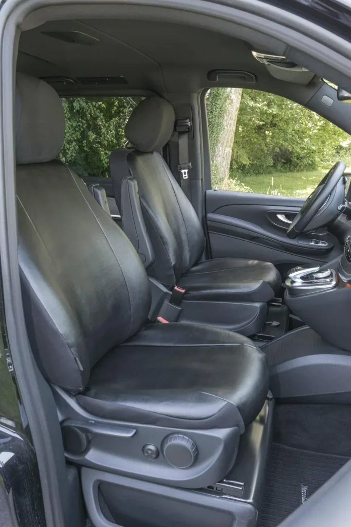 Fitted seat covers - artificial leather Mercedes V-Class 447 for single passenger seat with armrest inside from model year 06/2014 - today