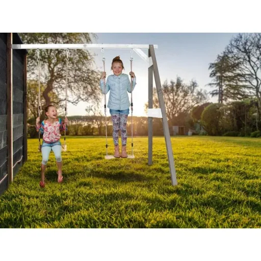 Double swing gray wall mount / white