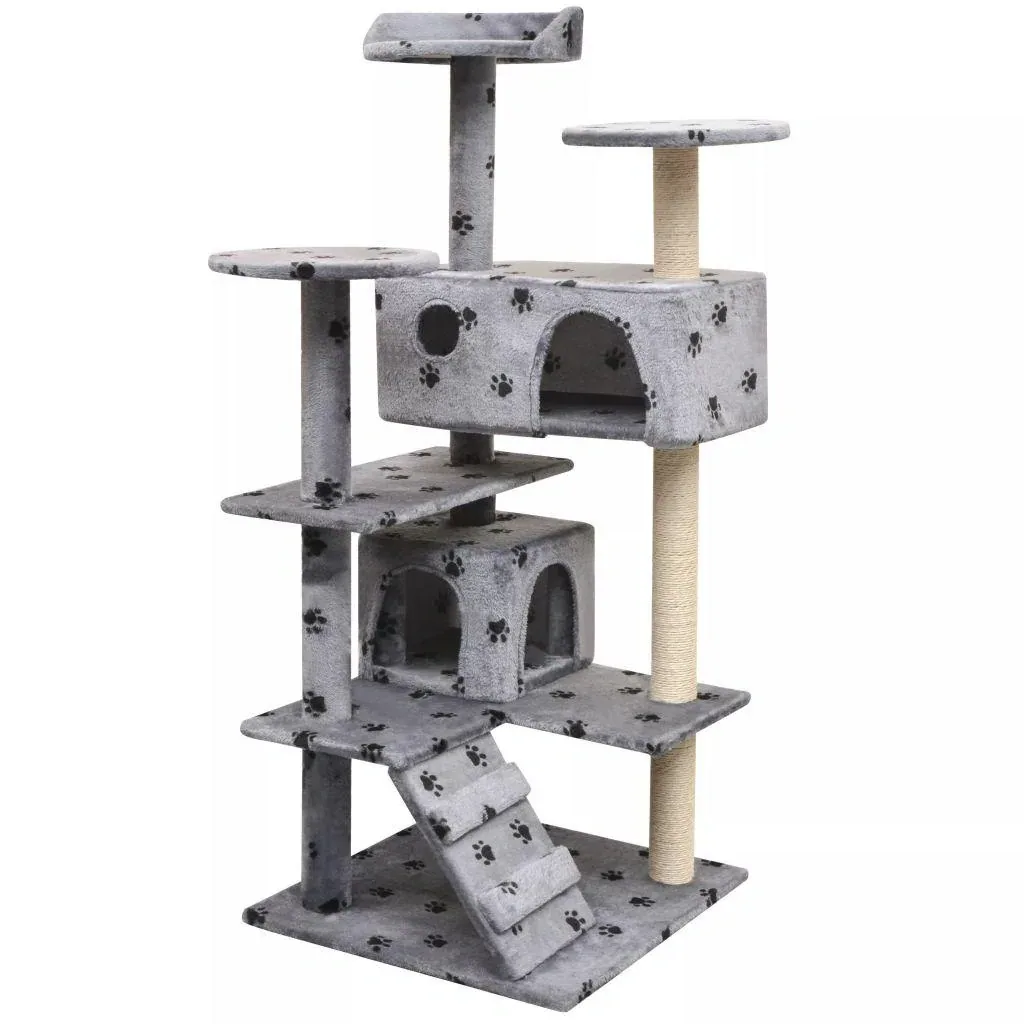 Sisal scratching post for cats 125 cm grey