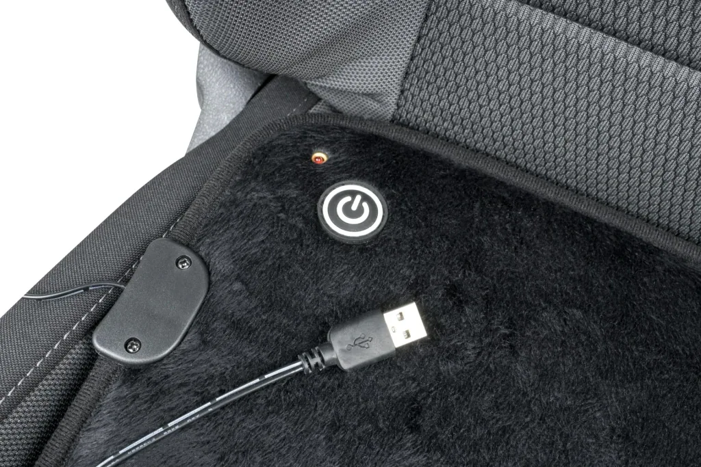 Seat cover with USB plug