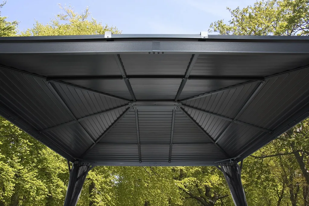 Pavillon Ventura 1010 295,5×295,5×260,5 cm Basaltgrijs – Aluminium paviljoen met stalen dak