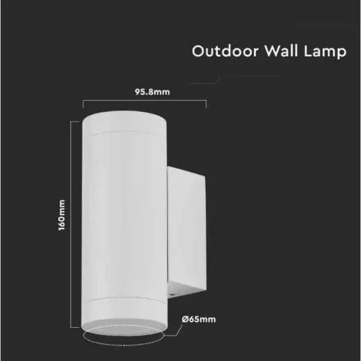 VT-11015 Outdoor wall light Up/Down - GU10 - Aluminium - White - IP44