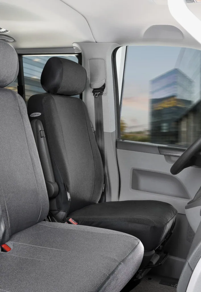 Fitted seat covers VW T5 for 3-seater bench platform made of fabric from 04/2003 to 06/2015