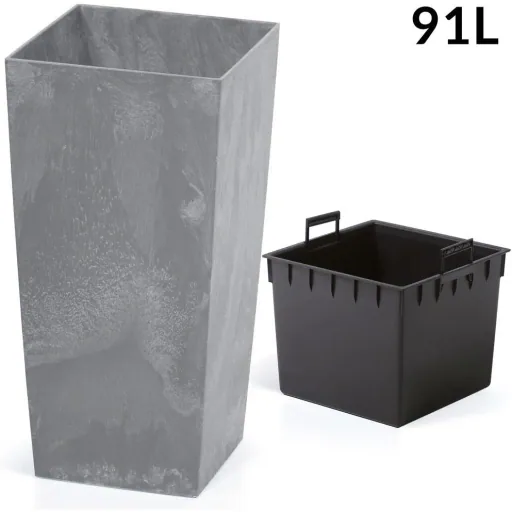 Flowerpot Concrete Design 91L Anthracite, 40 x 40 x 75 cm