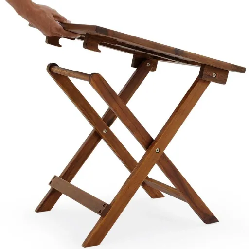 Garden table oiled acacia wood 46x46cm foldable