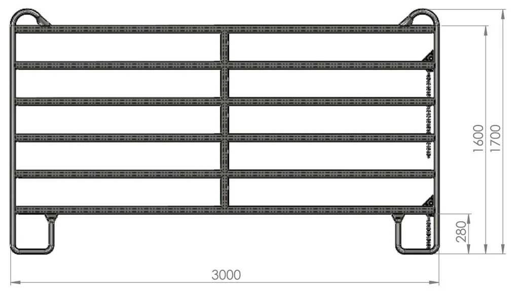 Pasture panel - fence element 3.0 m length, 1.7 m height