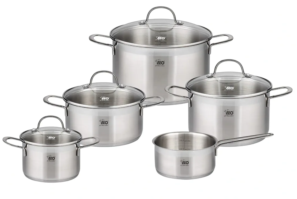 9-piece “Top Collection” cookware set, stainless steel