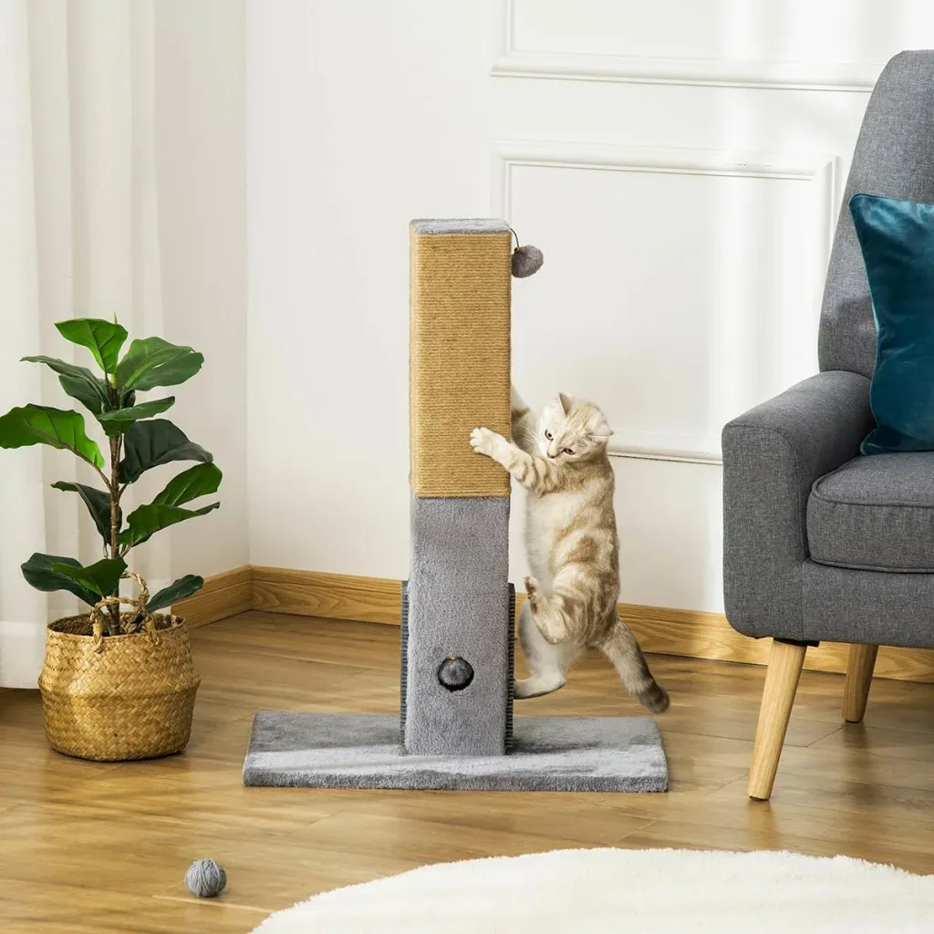Scratching post for cats Scratching post 79H cm Cat tree with jute rope Cat scratching post Scratching post Play tree including toys