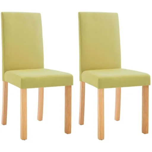 2-piece dining room chairs, green fabric
