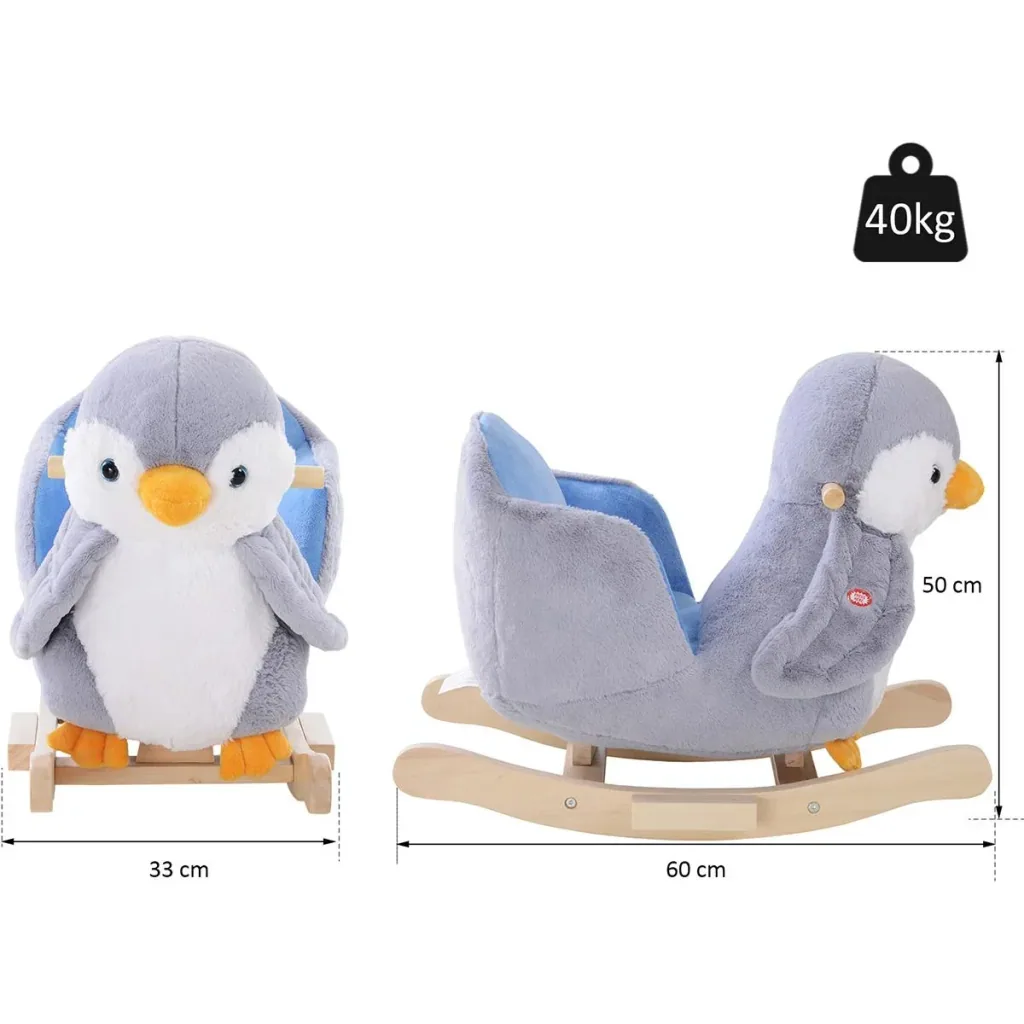 Rocking penguin grey/white