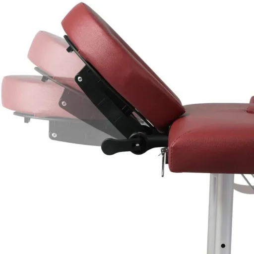 Foldable massage table with aluminum frame (four sections / red)