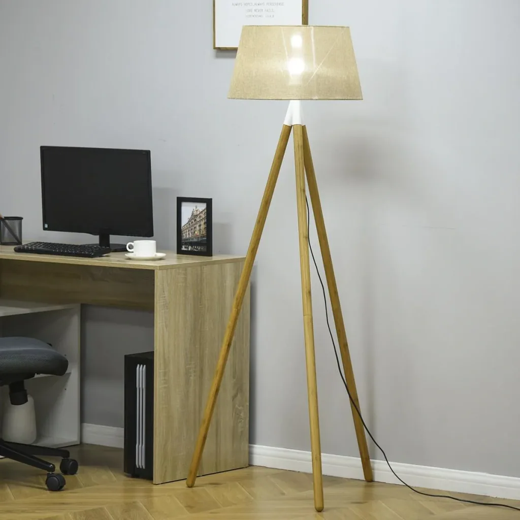 Floor lamp floor lamp with bamboo wooden tripod modern artistic for the living room bedroom PVC ABS 67
