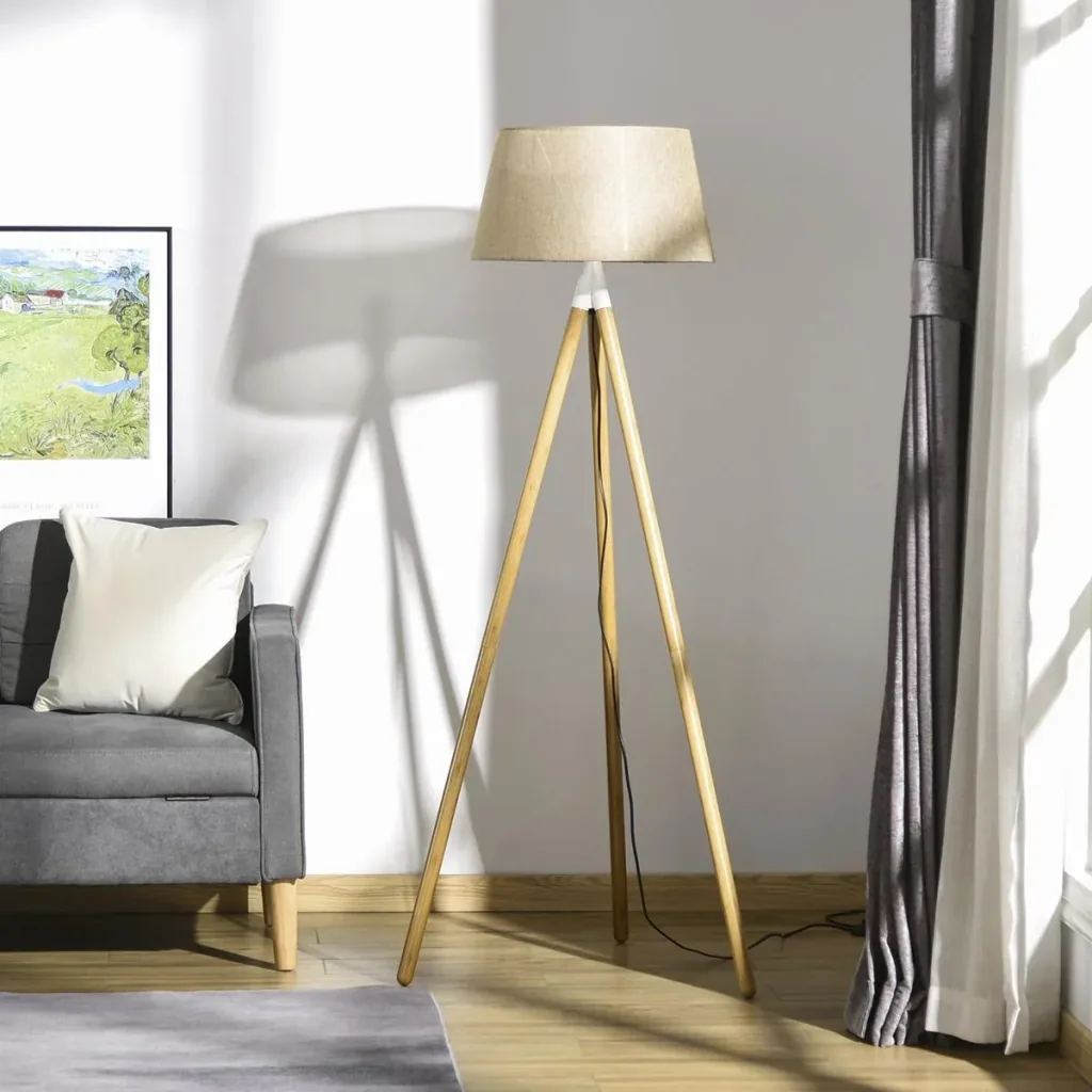 Floor lamp floor lamp with bamboo wooden tripod modern artistic for the living room bedroom PVC ABS 67