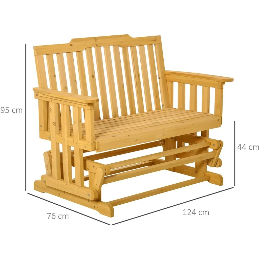 Rocking chair 2-seater natural