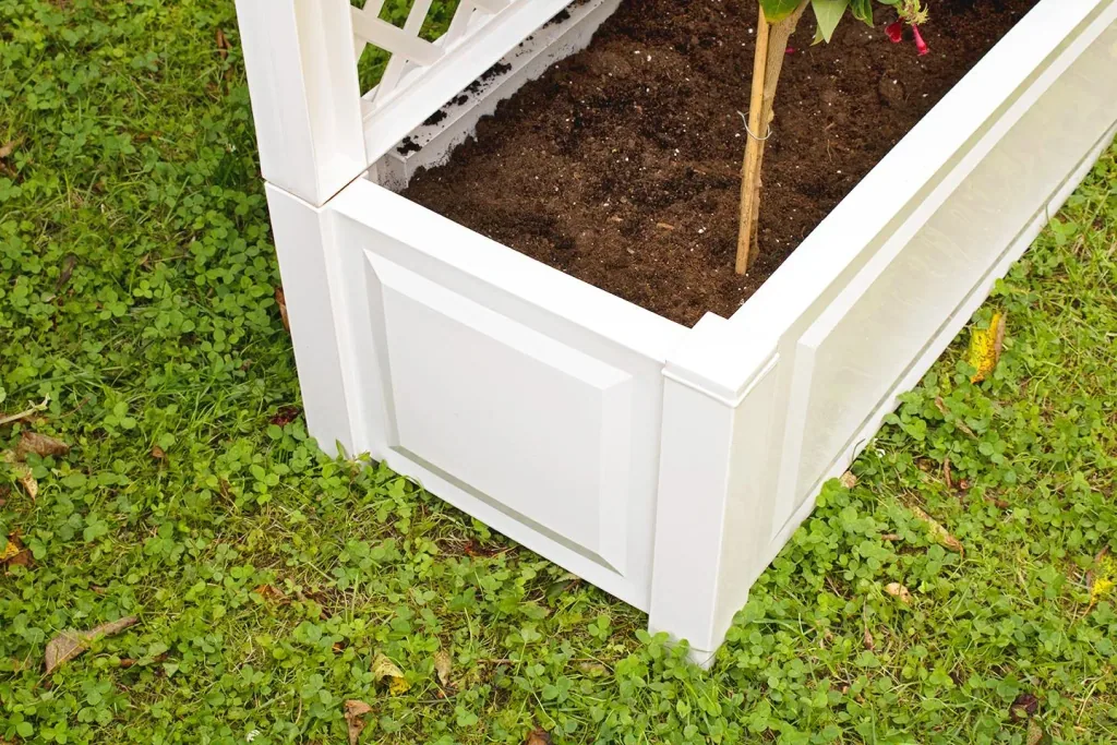 Plantenbak met traliewerk 100 cm, wit