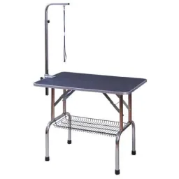 Dog grooming table including holder and basket black
