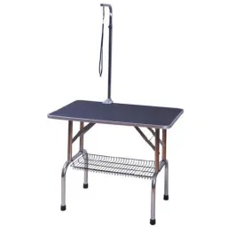 Dog grooming table including holder and basket black