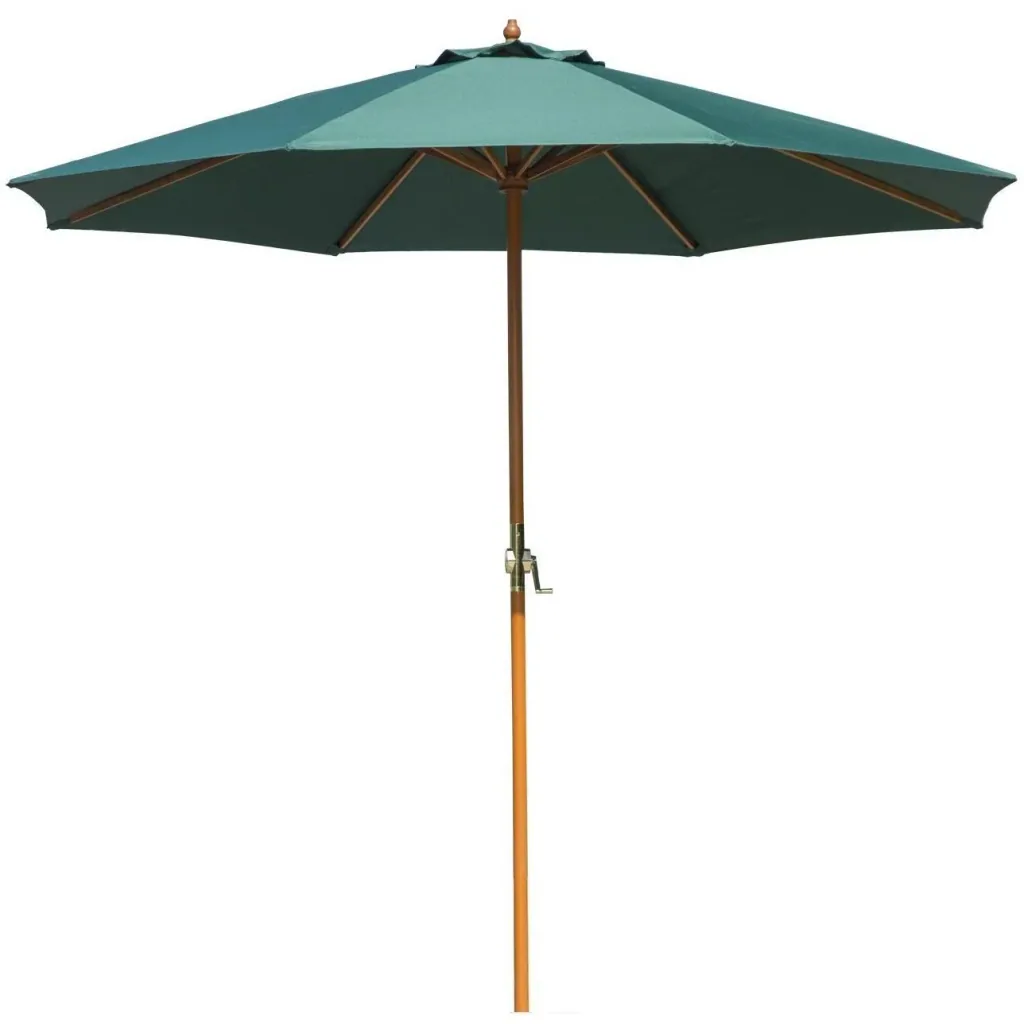 Wooden parasol 2.7m green