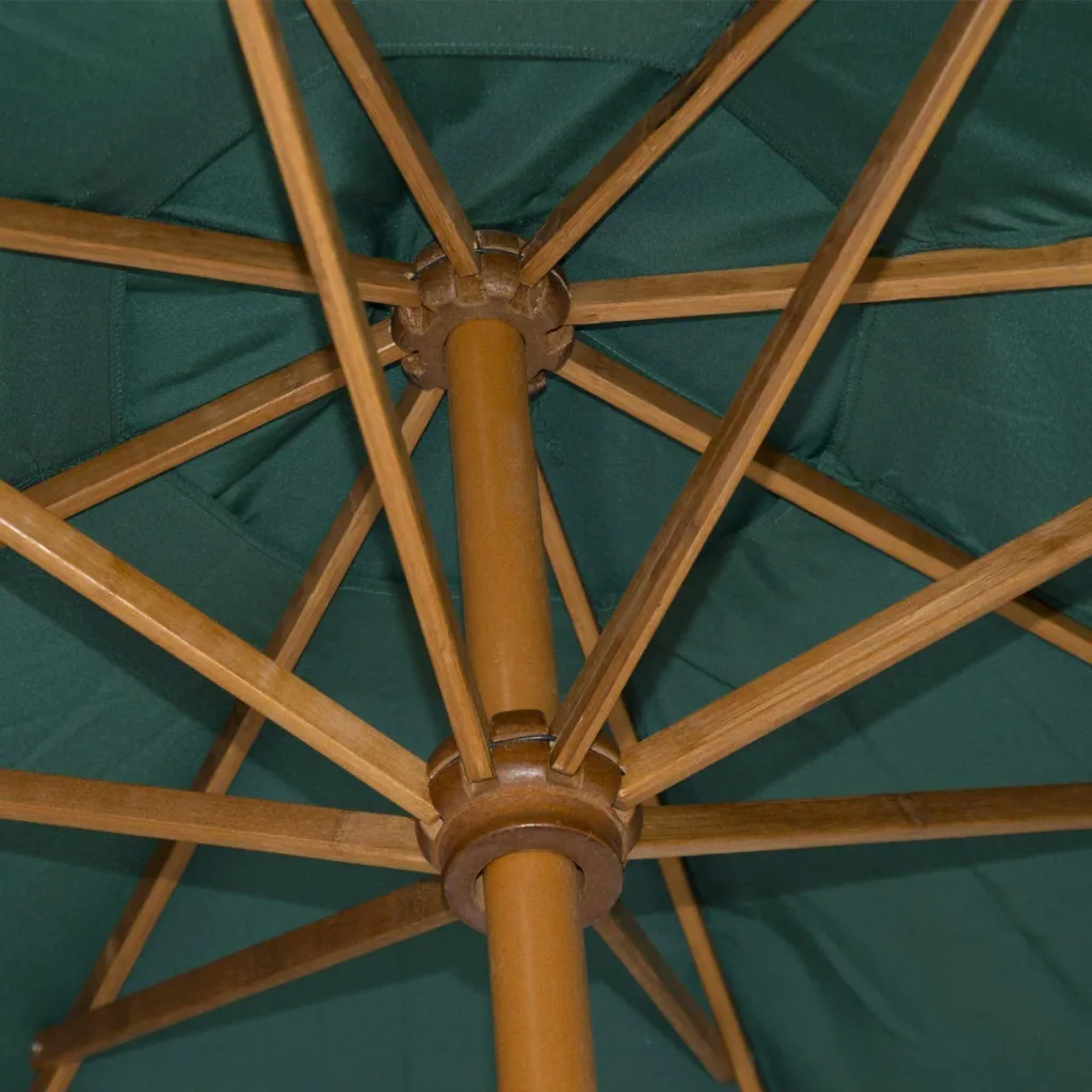 Wooden parasol 2.7m green