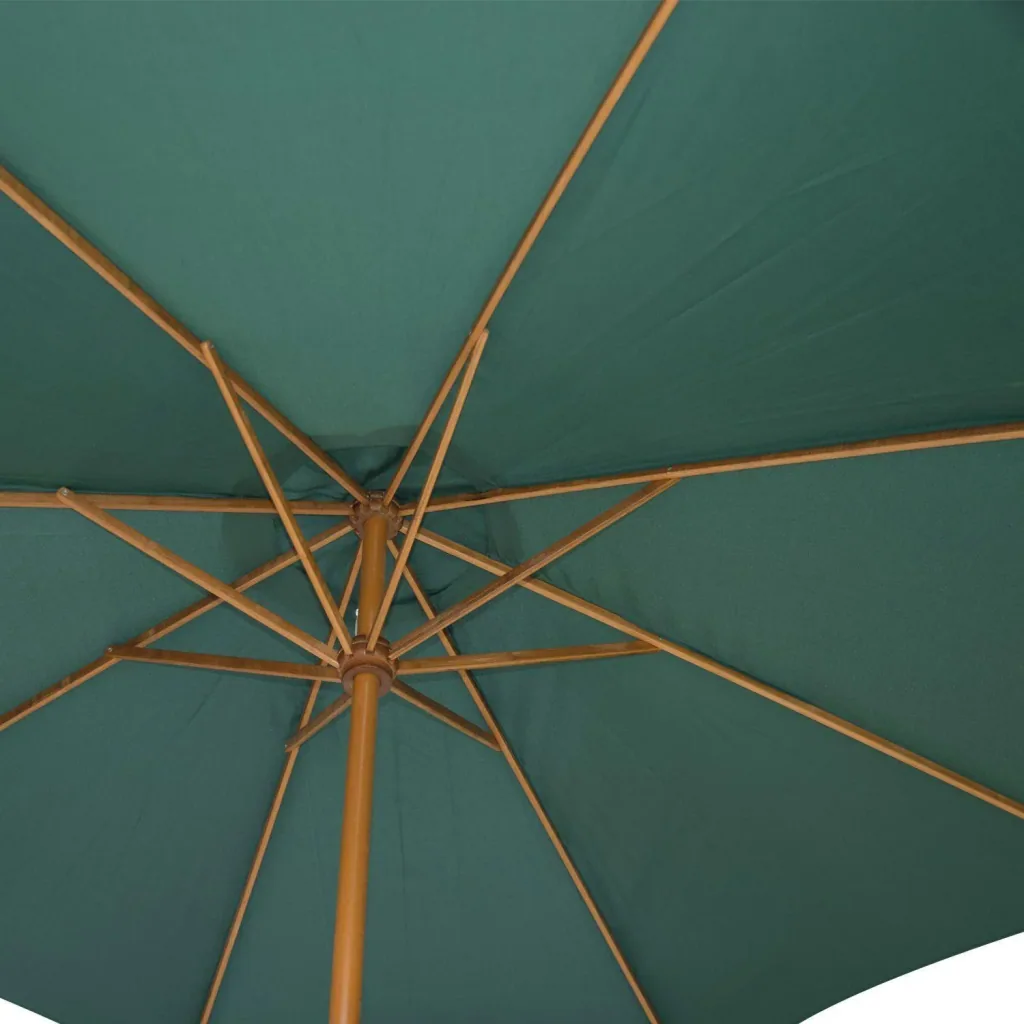 Wooden parasol 2.7m green