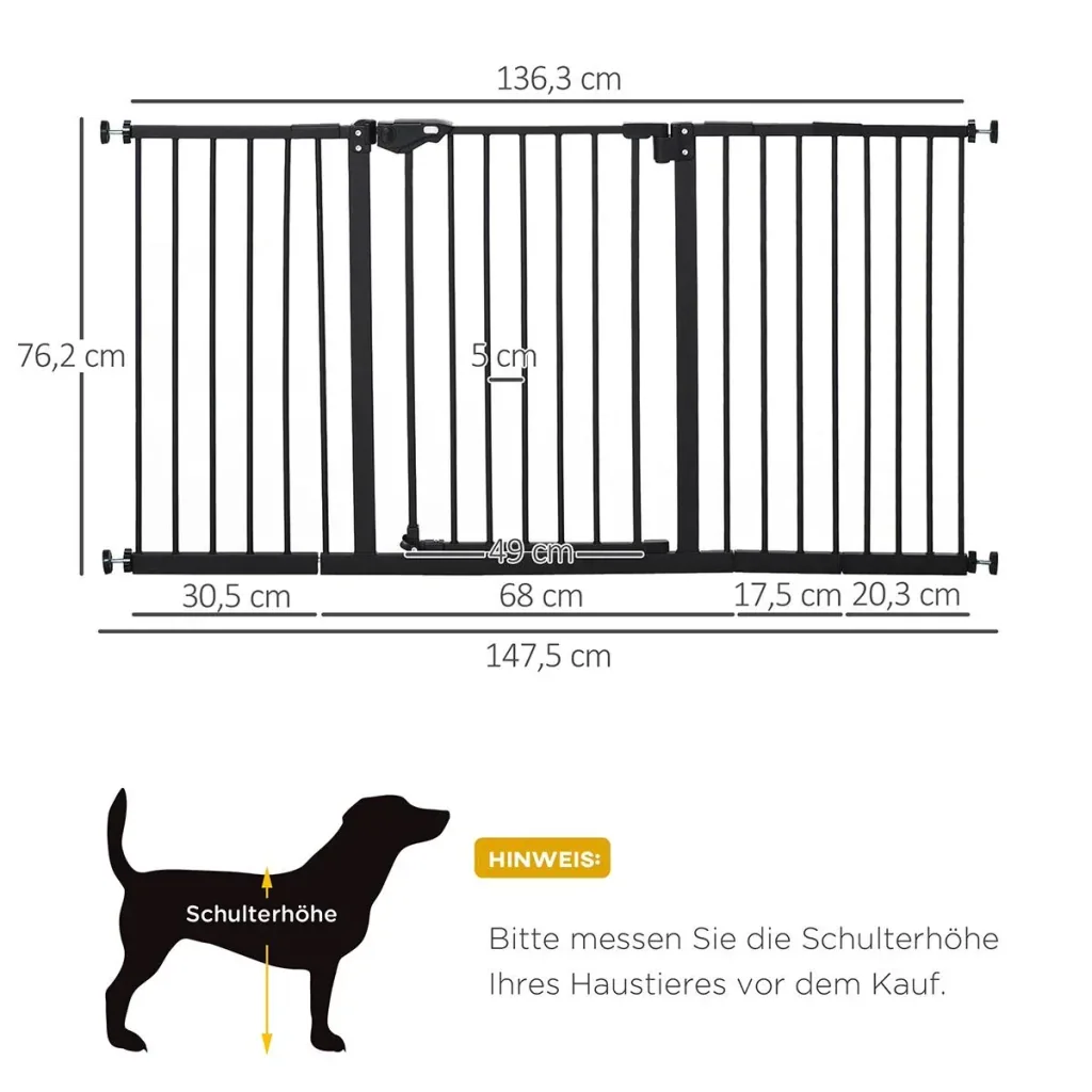 Door safety gate dog barrier