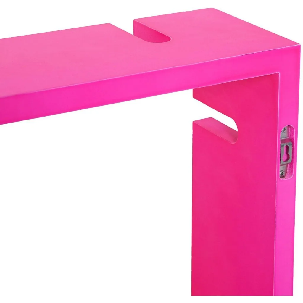 Wall shelf hanging shelf with 3 compartments MDF pink+white