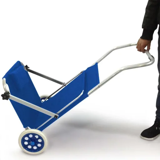 Lounger Mobile Crete-Blue Aluminium with 2 wheels