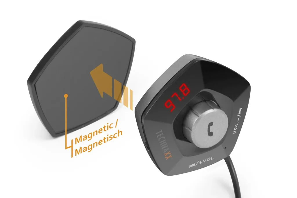 Transmitter FMT1100BT with hands-free function and charging function