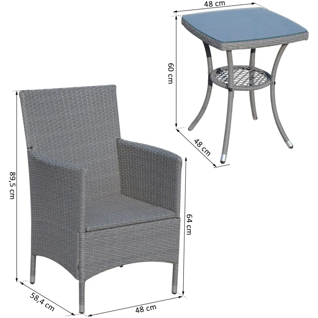 Rattan seating group as a 3-piece set
