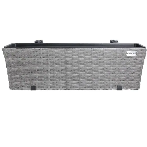 Polyrattan planter - set of 2 - grey