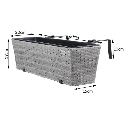 Polyrattan planter - set of 2 - grey