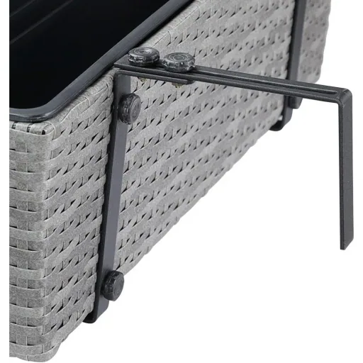 Polyrattan planter - set of 2 - grey