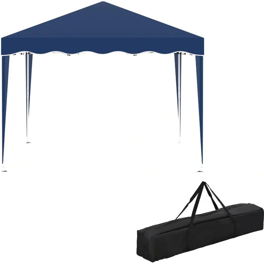 Party tent pavilion height adjustable blue 2.95 x 2.95 x 2.60 m