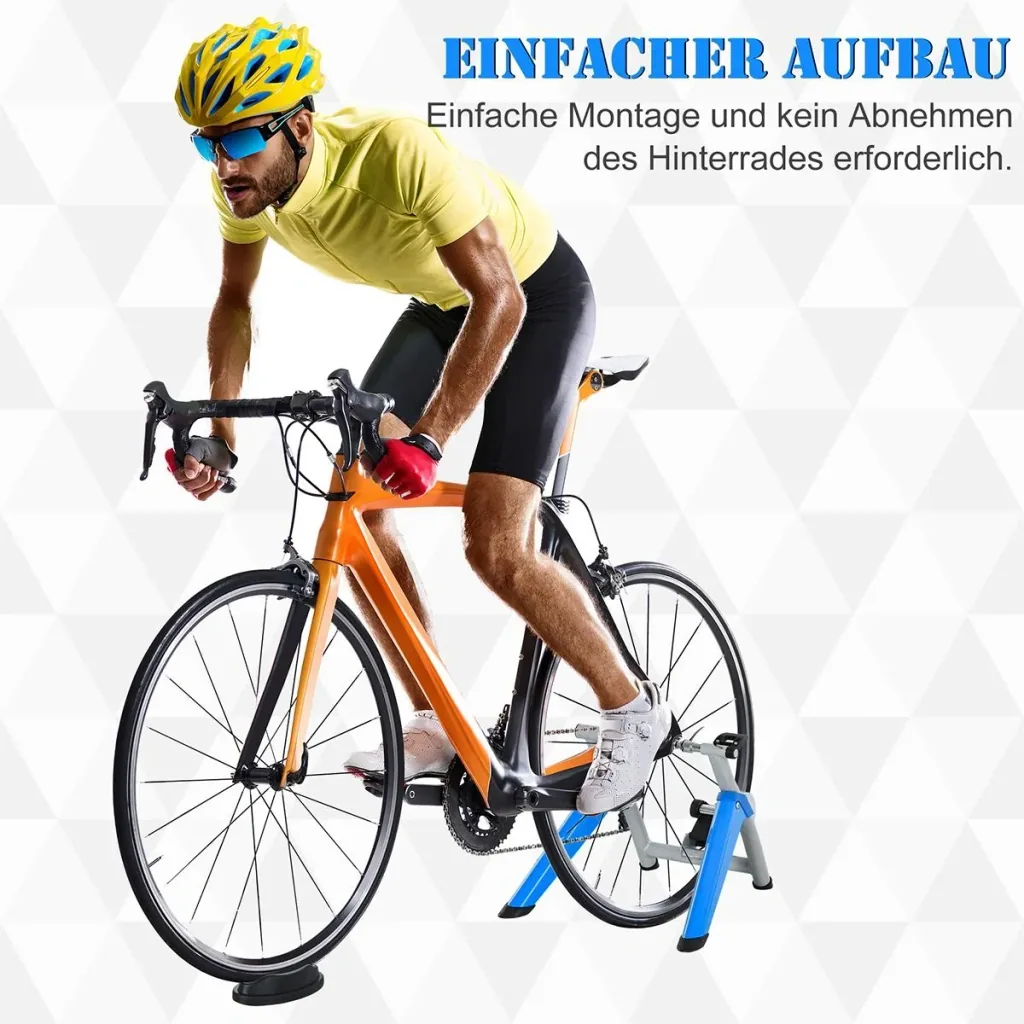 Bicycle trainer with magnetic brake blue/silver