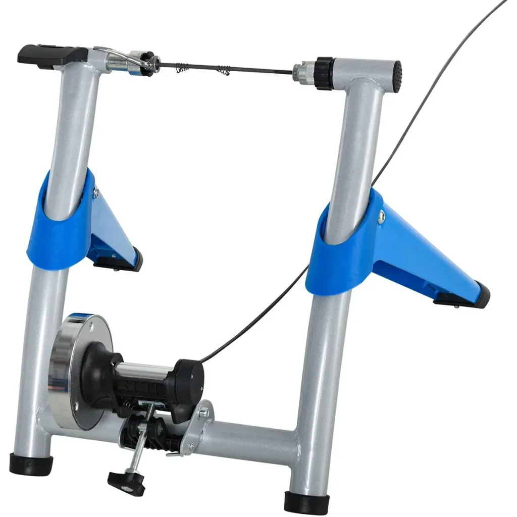 Bicycle trainer with magnetic brake blue/silver