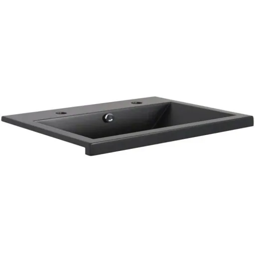 Concept washbasin polyconcrete 2gates 100cm black