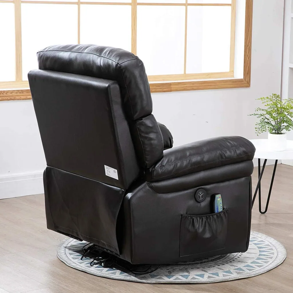 Massage chair with heat and reclining function