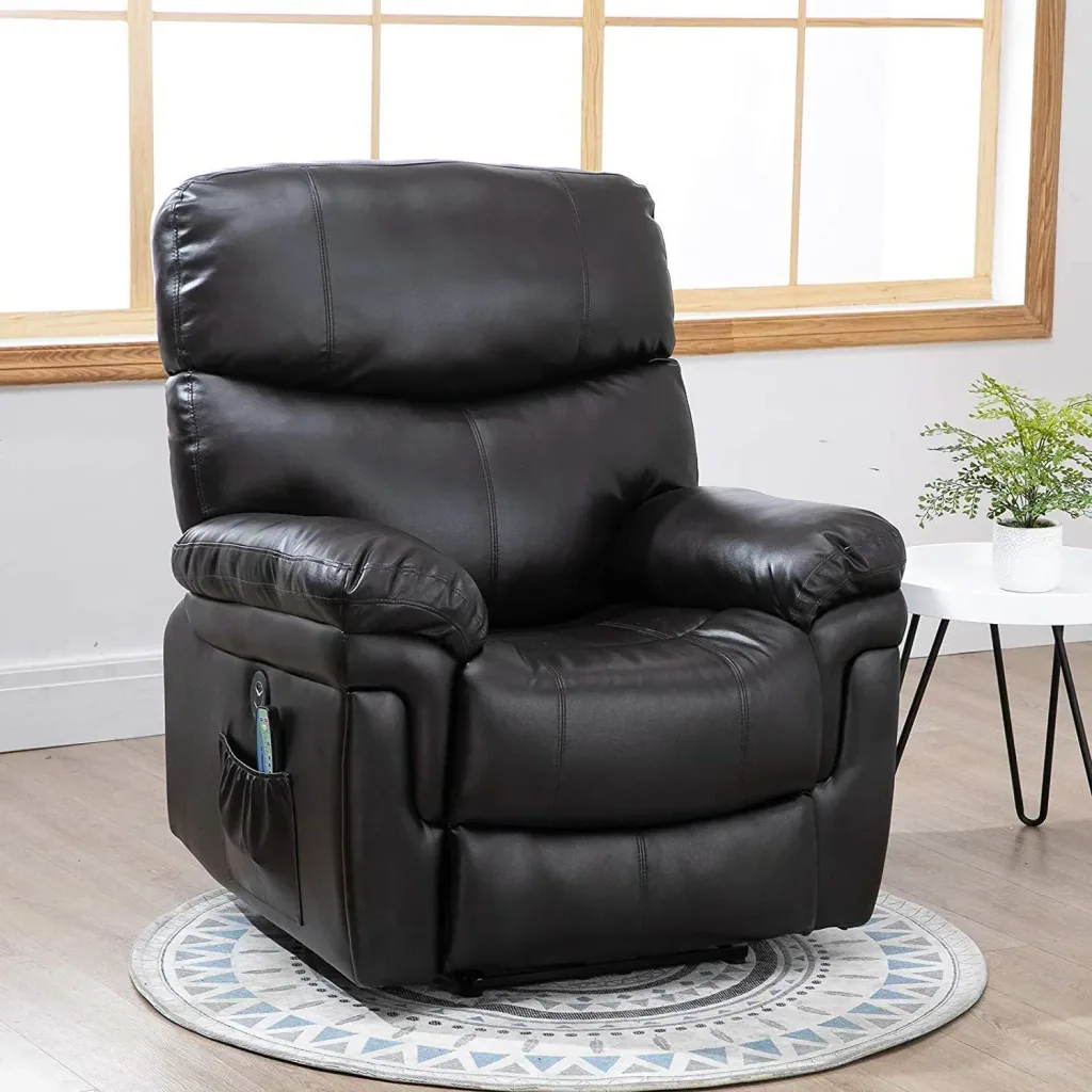 Massage chair with heat and reclining function